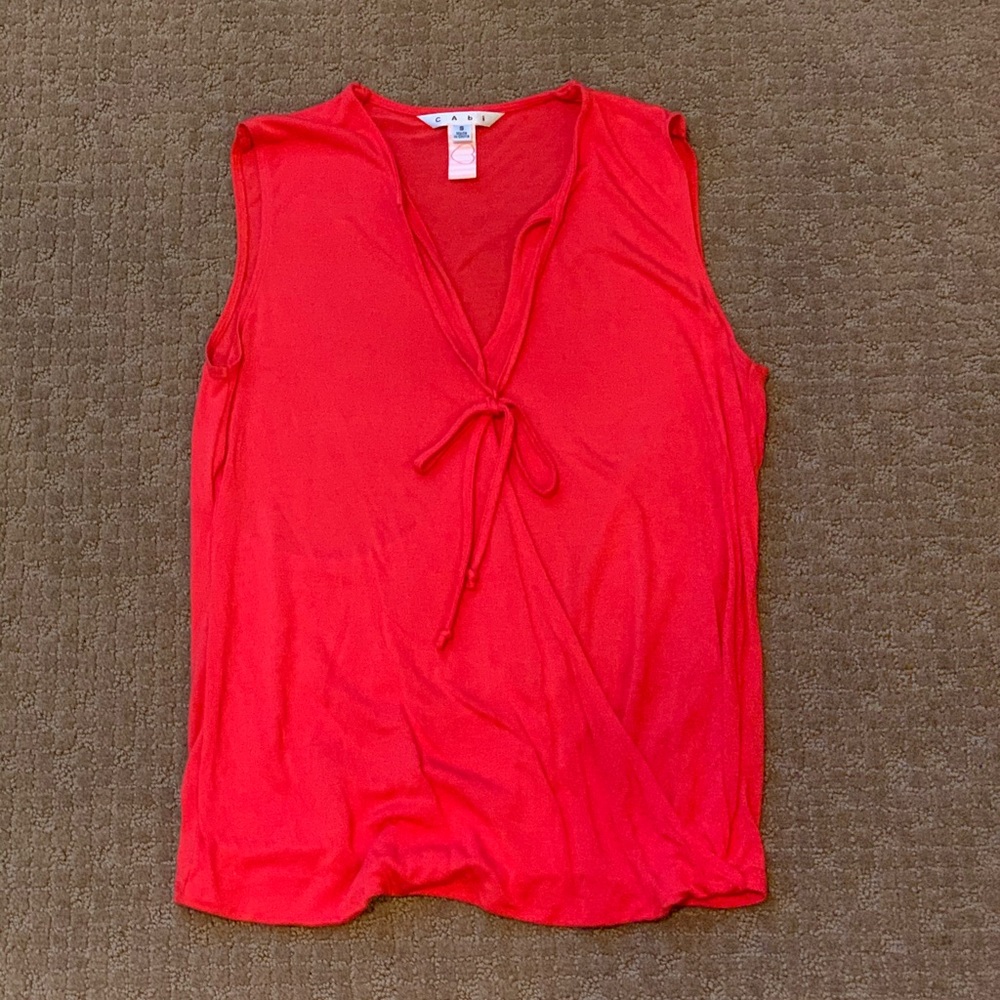 Cabi Faux Wrap Top Size Small Orange